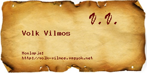 Volk Vilmos névjegykártya